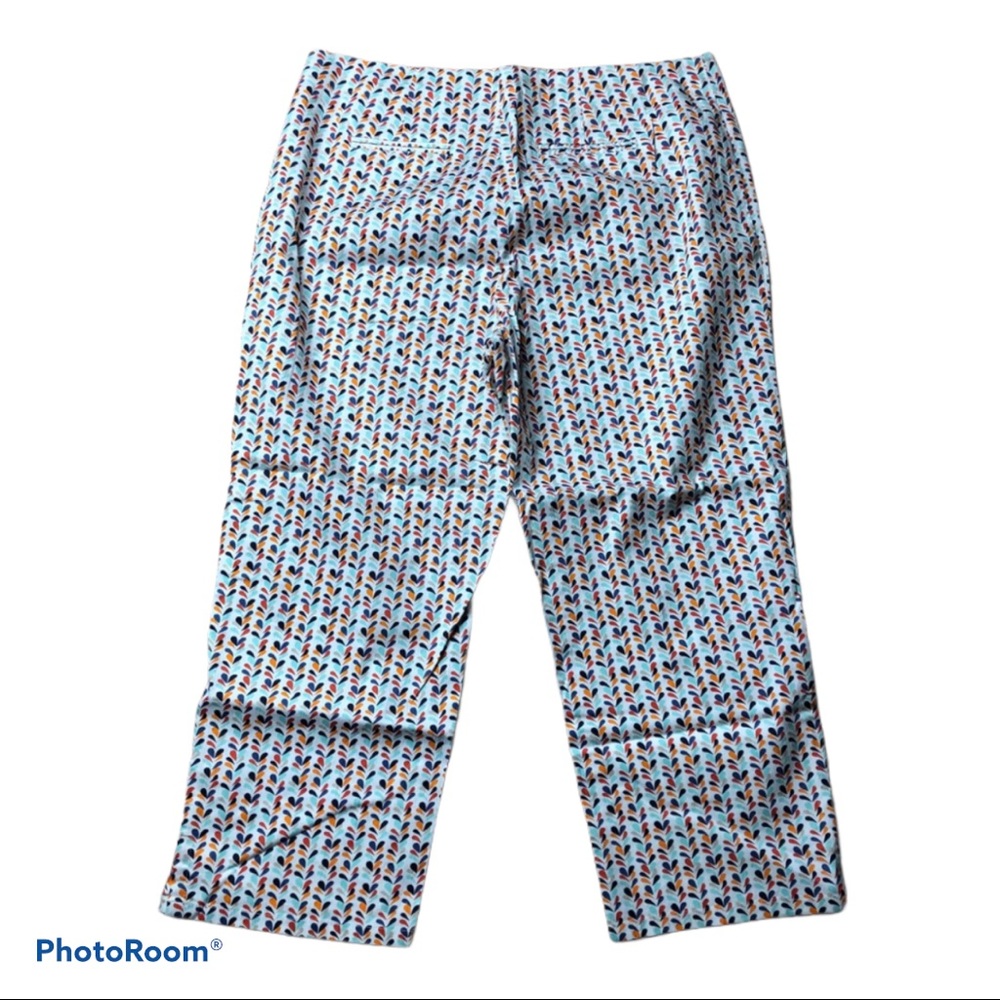 Multicolor lightweight Capri pants w/ side zipper size 10 Madison Hill